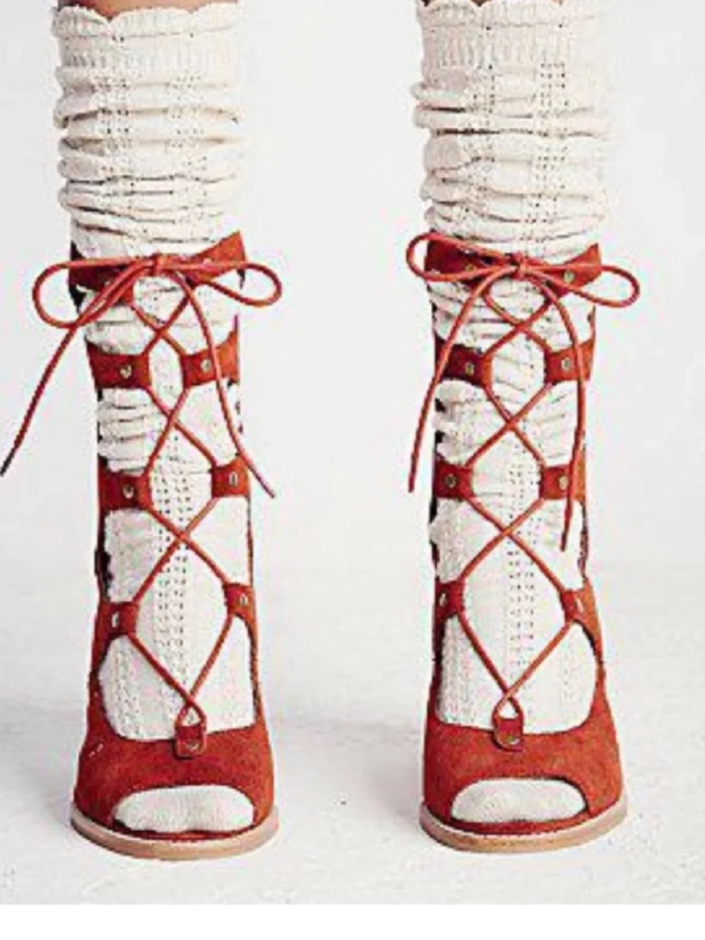 Jeffrey Campbell Women's red Burgundy lace up heel Sandals